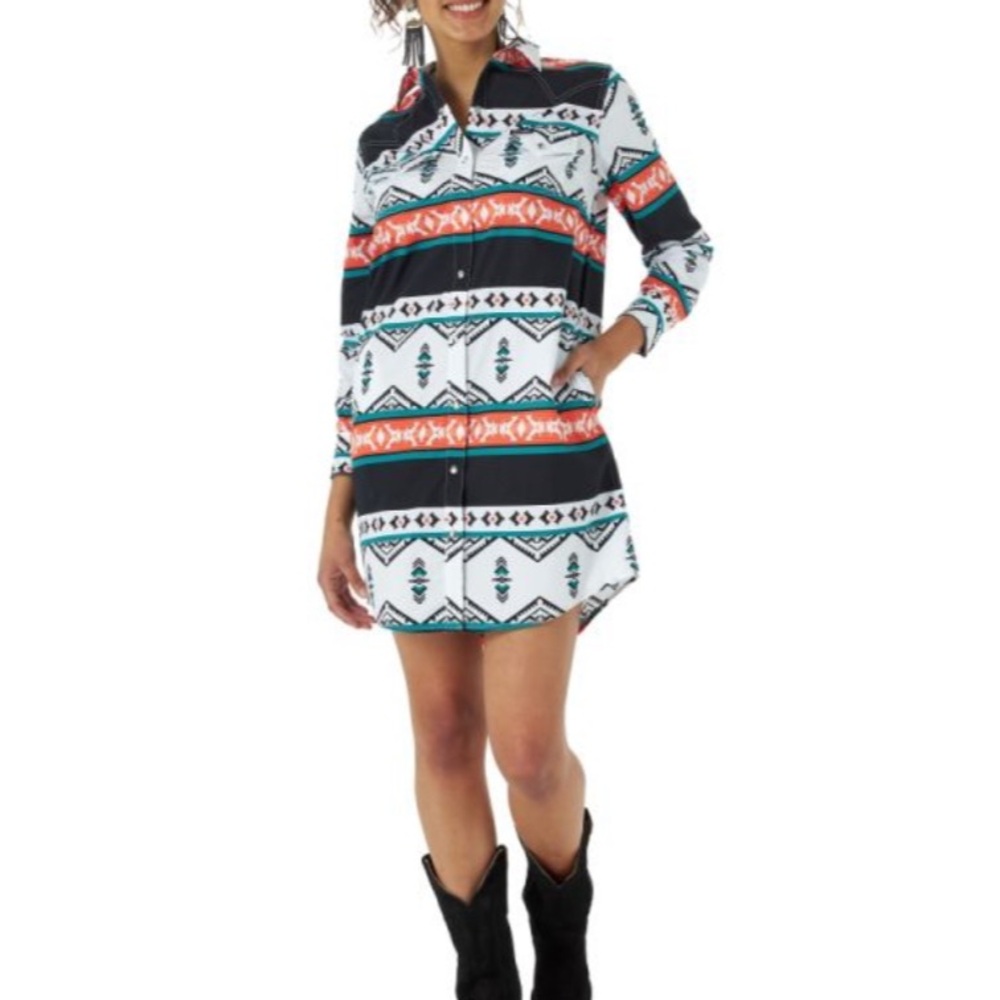 Wrangler Retro Punchy Aztec Dress
